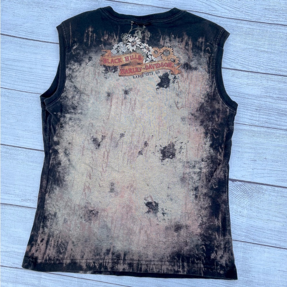 Harley-Davidson Graphic Sleeveless Tshirt Women Size Large - Picture 7 of 7